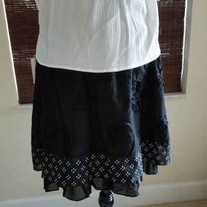 Black Skirt w/ Ruffled Bottom and Raised Swirls